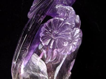 アメジスト 紫水晶 鳳凰 彫刻 置物