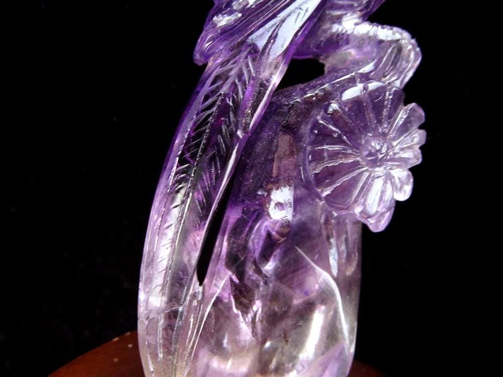 アメジスト 紫水晶 鳳凰 彫刻 置物