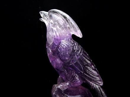 アメジスト 紫水晶 鳳凰 彫刻 置物