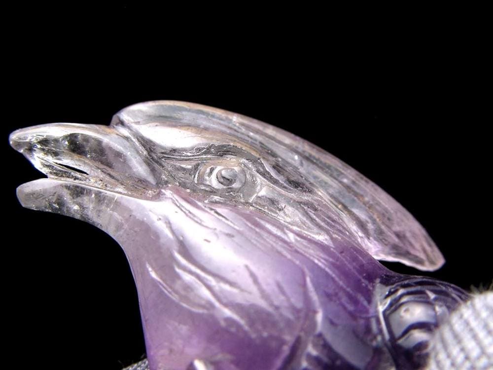 アメジスト 紫水晶 鳳凰 彫刻 置物