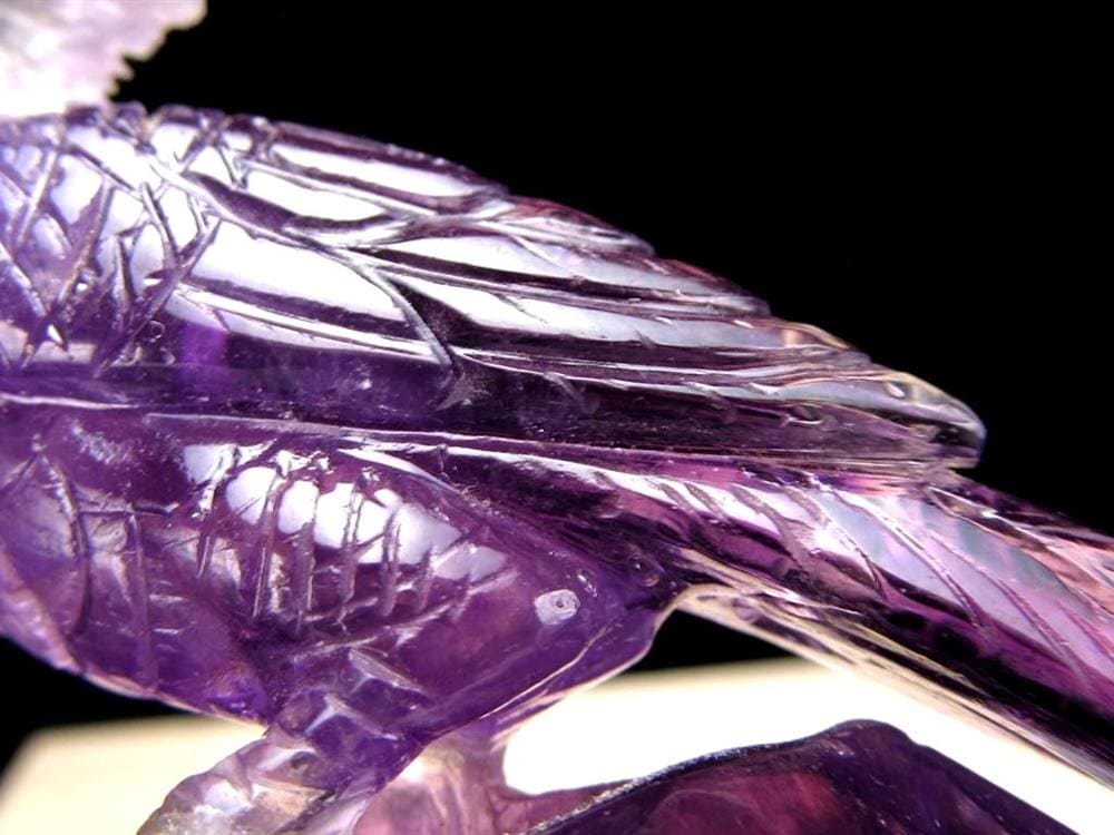 アメジスト 紫水晶 鳳凰 彫刻 置物