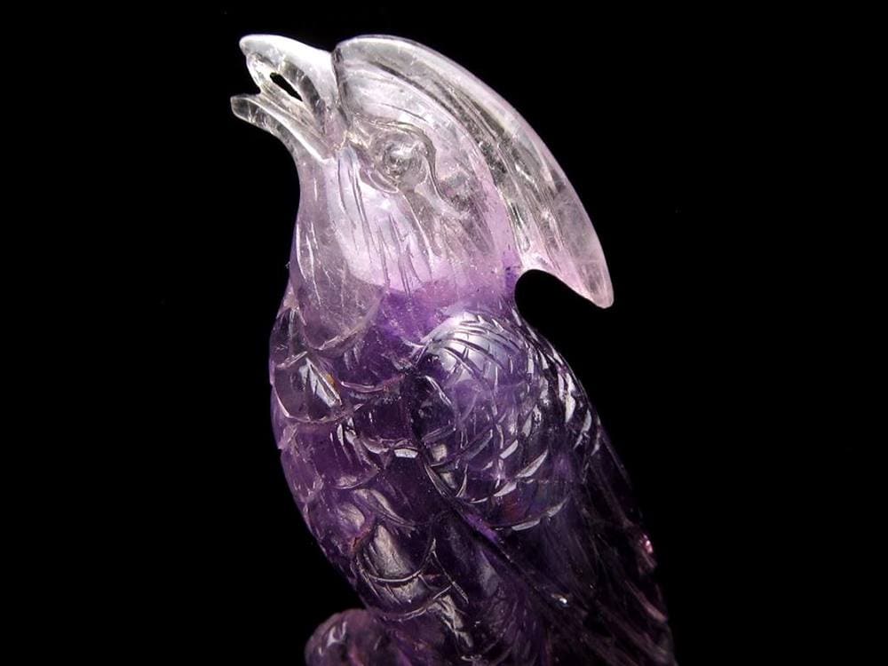 アメジスト 紫水晶 鳳凰 彫刻 置物