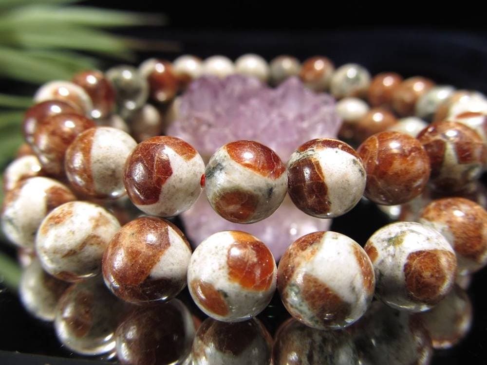 ガーネット グロッシュラー ブレスレット アプライト 半花崗岩