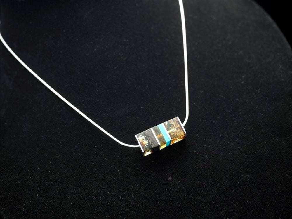 アンバー 琥珀 ペンダント ネックレス Silver925