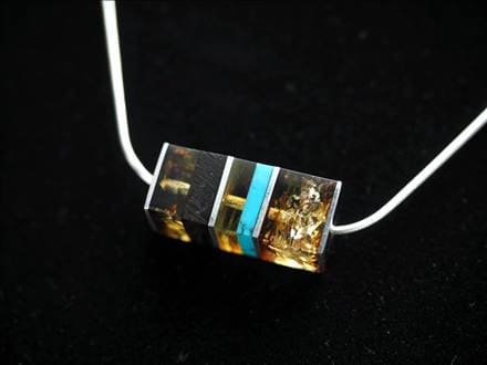 アンバー 琥珀 ペンダント ネックレス Silver925