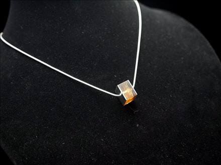 アンバー 琥珀 ペンダント ネックレス Silver925