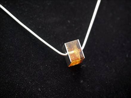 アンバー 琥珀 ペンダント ネックレス Silver925