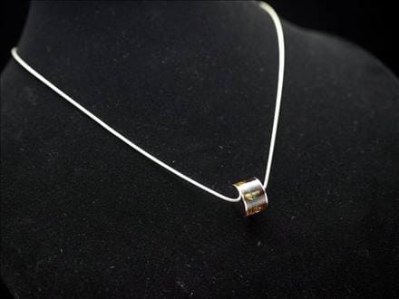 アンバー 琥珀 ペンダント ネックレス Silver925