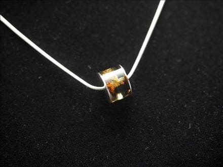 アンバー 琥珀 ペンダント ネックレス Silver925