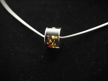 アンバー 琥珀 ペンダント ネックレス Silver925
