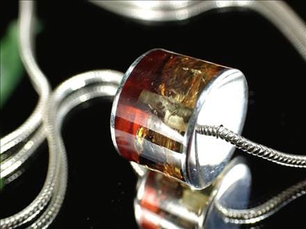 アンバー 琥珀 ペンダント ネックレス Silver925