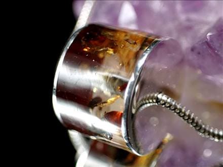 アンバー 琥珀 ペンダント ネックレス Silver925