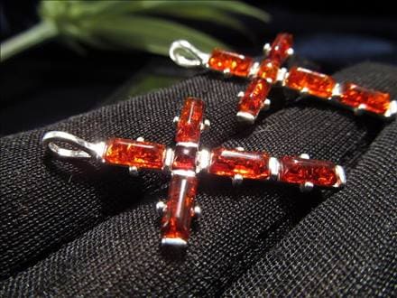 アンバー 琥珀 ペンダント ネックレス Silver925