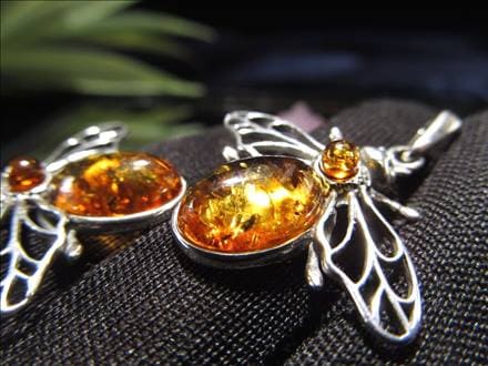 アンバー 琥珀 ペンダント ネックレス Silver925