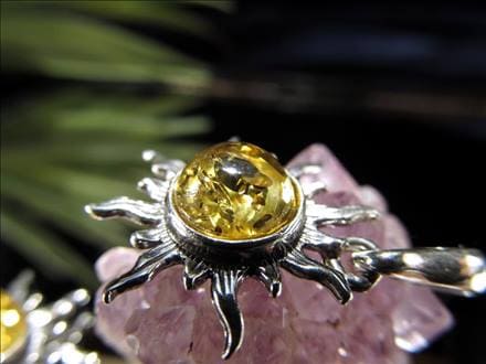 アンバー 琥珀 ペンダント ネックレス Silver925