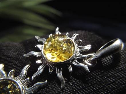 アンバー 琥珀 ペンダント ネックレス Silver925