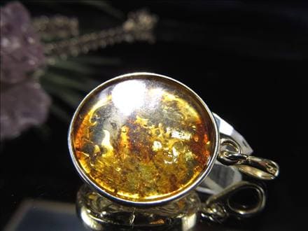 アンバー 琥珀 ペンダント ネックレス Silver925