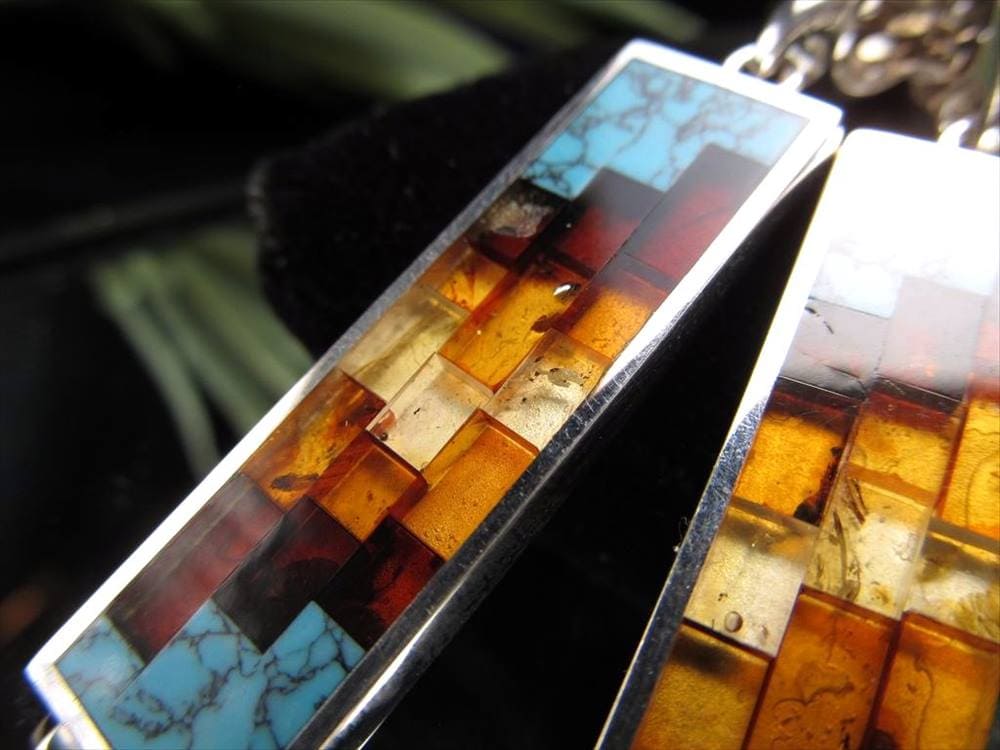 アンバー 琥珀 ペンダント ネックレス Silver925