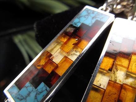 アンバー 琥珀 ペンダント ネックレス Silver925