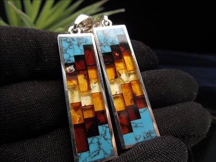 アンバー 琥珀 ペンダント ネックレス Silver925