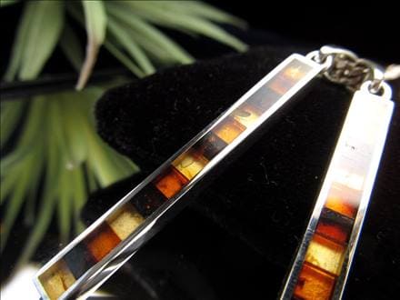 アンバー 琥珀 ペンダント ネックレス Silver925