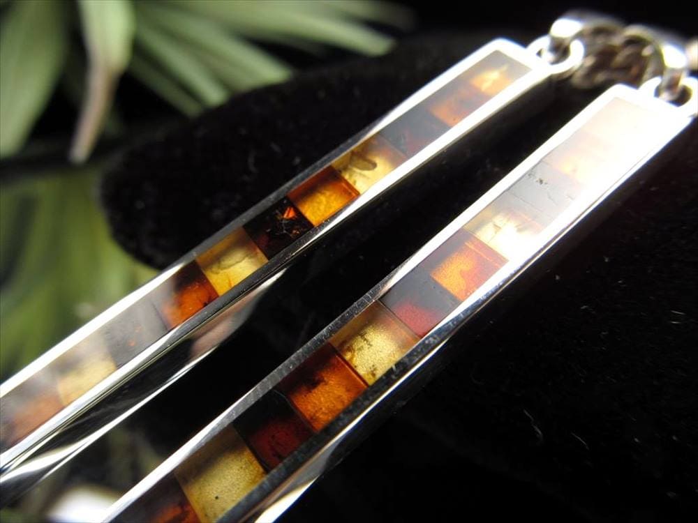 アンバー 琥珀 ペンダント ネックレス Silver925