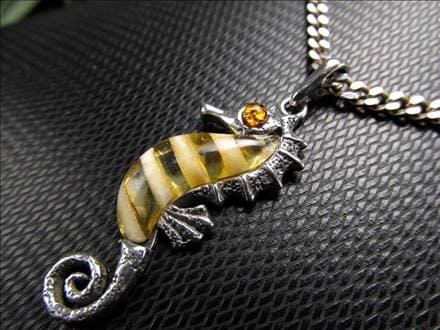 アンバー 琥珀 ペンダント ネックレス Silver925