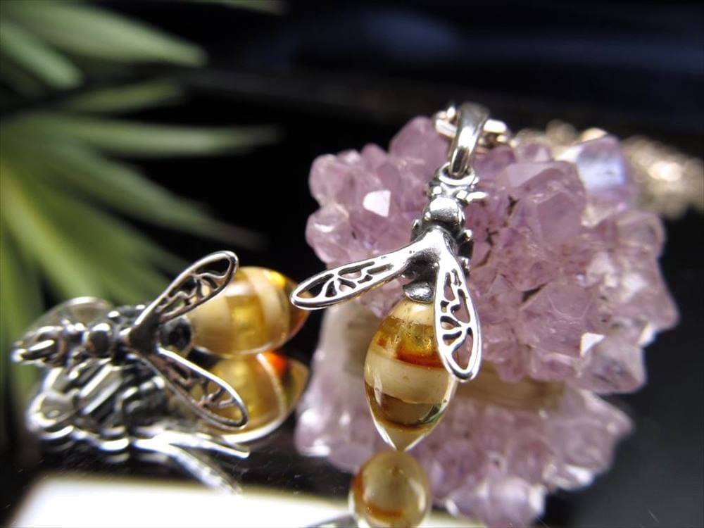 アンバー 琥珀 ペンダント ネックレス Silver925