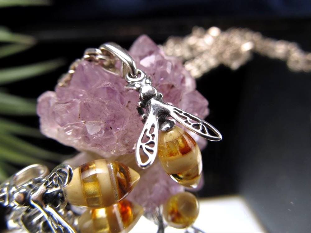 アンバー 琥珀 ペンダント ネックレス Silver925