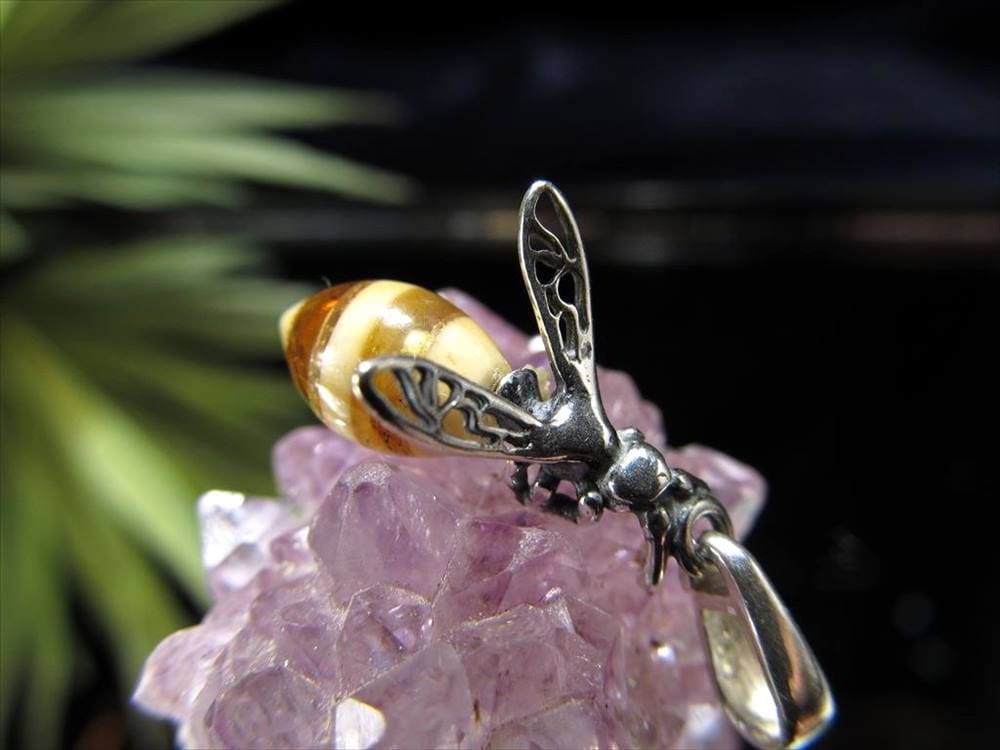 アンバー 琥珀 ペンダント ネックレス Silver925