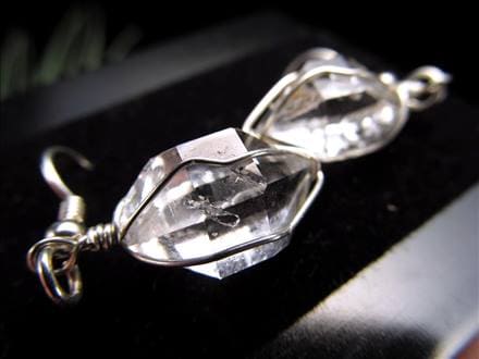 ハーキマーダイヤモンド ハーキマーダイヤモンド ピアス 原石 結晶
