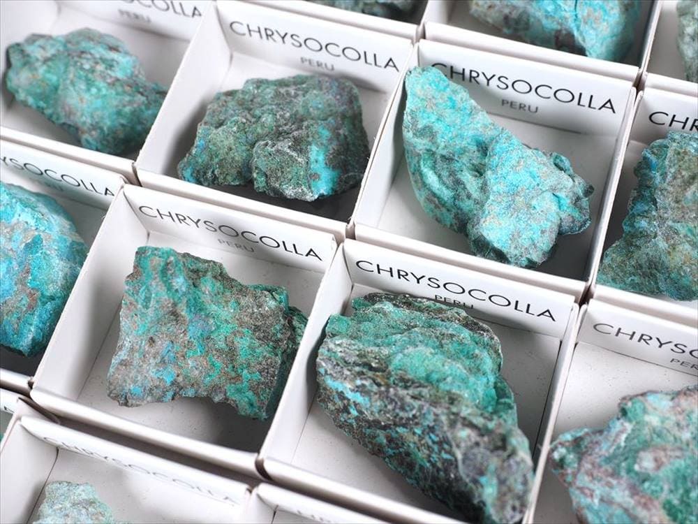 ミニチュア原石 コレクション原石 クリソコラ 珪孔雀石 CHRYSOCOLLA