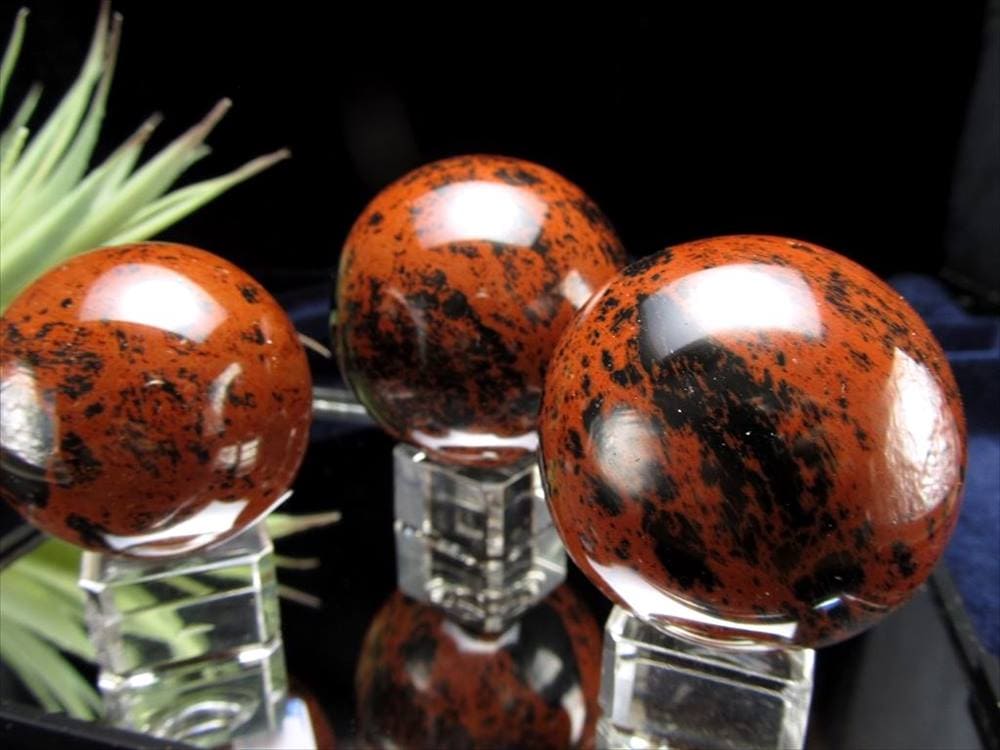 オブシディアン マホガニー ブラウン 丸玉 置物