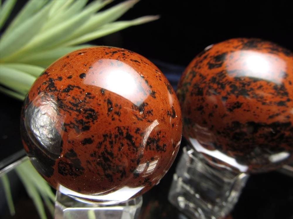オブシディアン マホガニー ブラウン 丸玉 置物