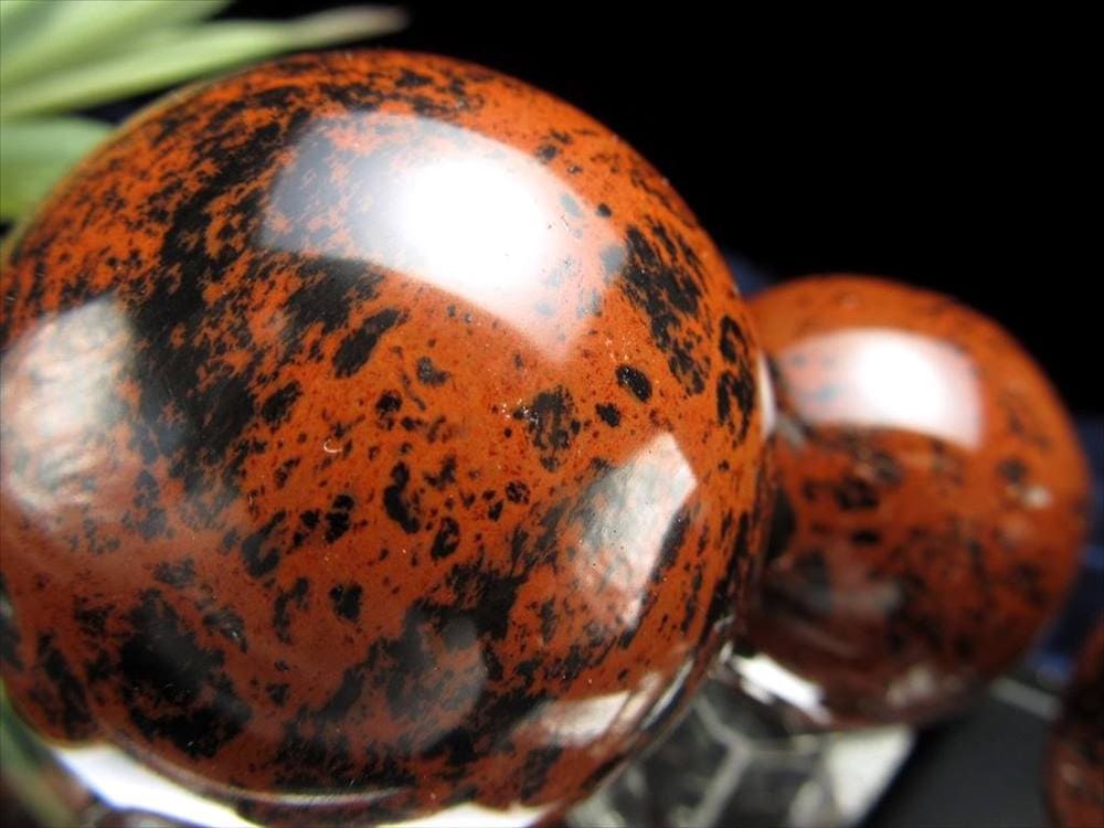 オブシディアン マホガニー ブラウン 丸玉 置物