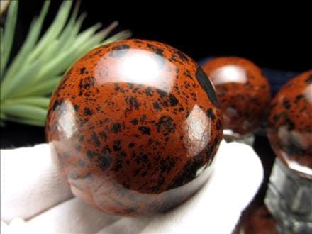 オブシディアン マホガニー ブラウン 丸玉 置物