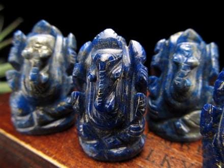 ガネーシャ 夢を叶える象 ガネーシャ彫刻 ラピスラズリ 天然石ガネーシャ