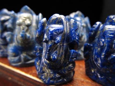 ガネーシャ 夢を叶える象 ガネーシャ彫刻 ラピスラズリ 天然石ガネーシャ