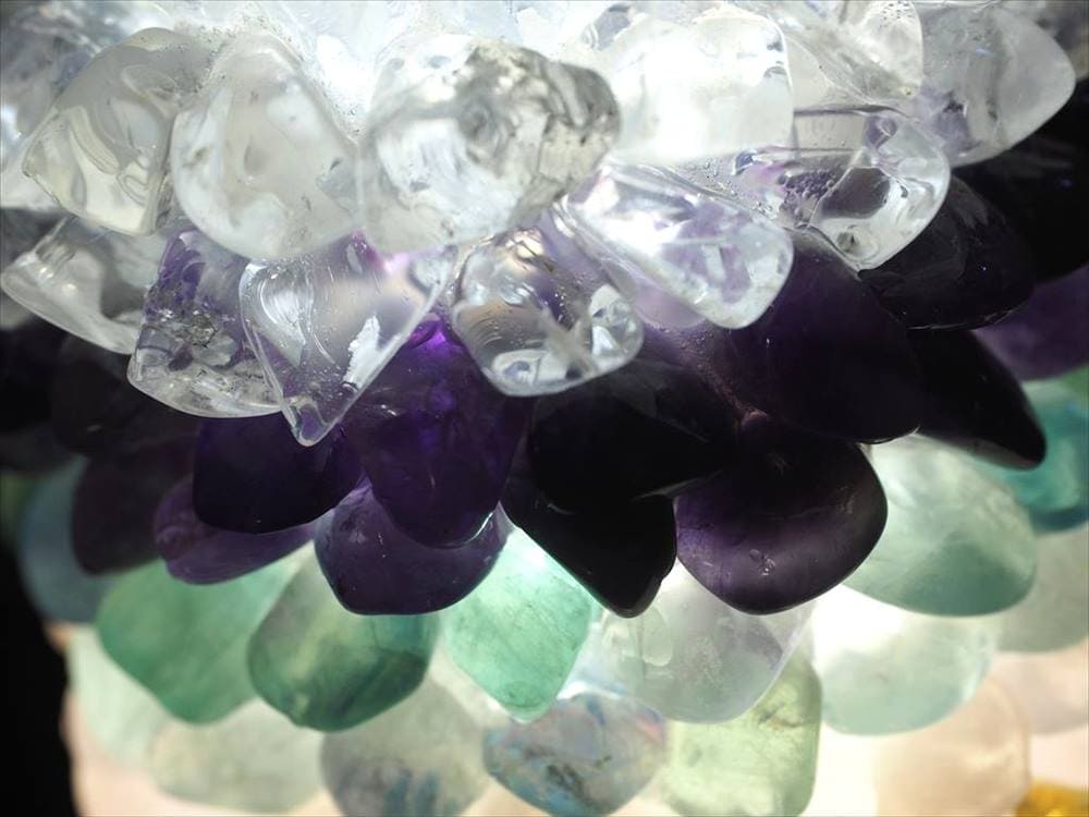 天然石ライト 照明 パイナップル 天然石ランプ MIXストーン