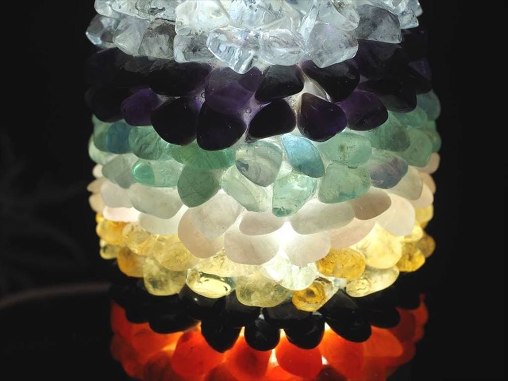 天然石ライト 照明 パイナップル 天然石ランプ MIXストーン