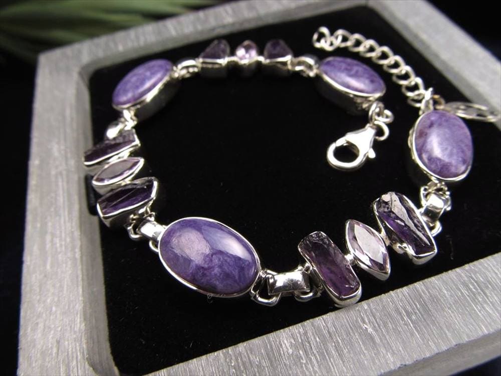 チャロアイト アメジスト Silver925 ブレスレット シルバー