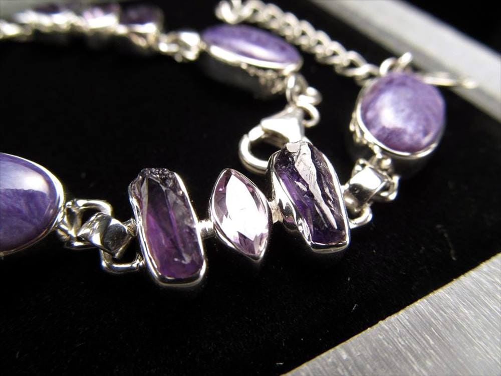 チャロアイト アメジスト Silver925 ブレスレット シルバー