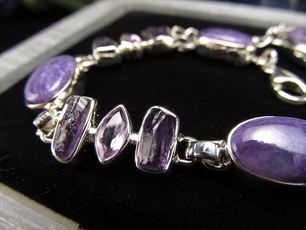 チャロアイト アメジスト Silver925 ブレスレット シルバー