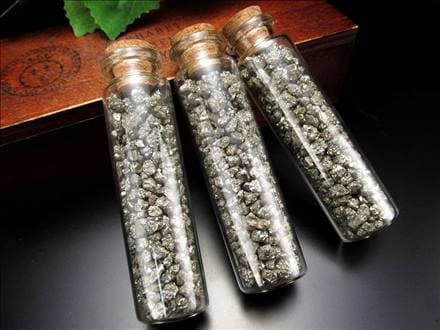 さざれボトル コルクボトル 細石 天然石ボトル パイライト