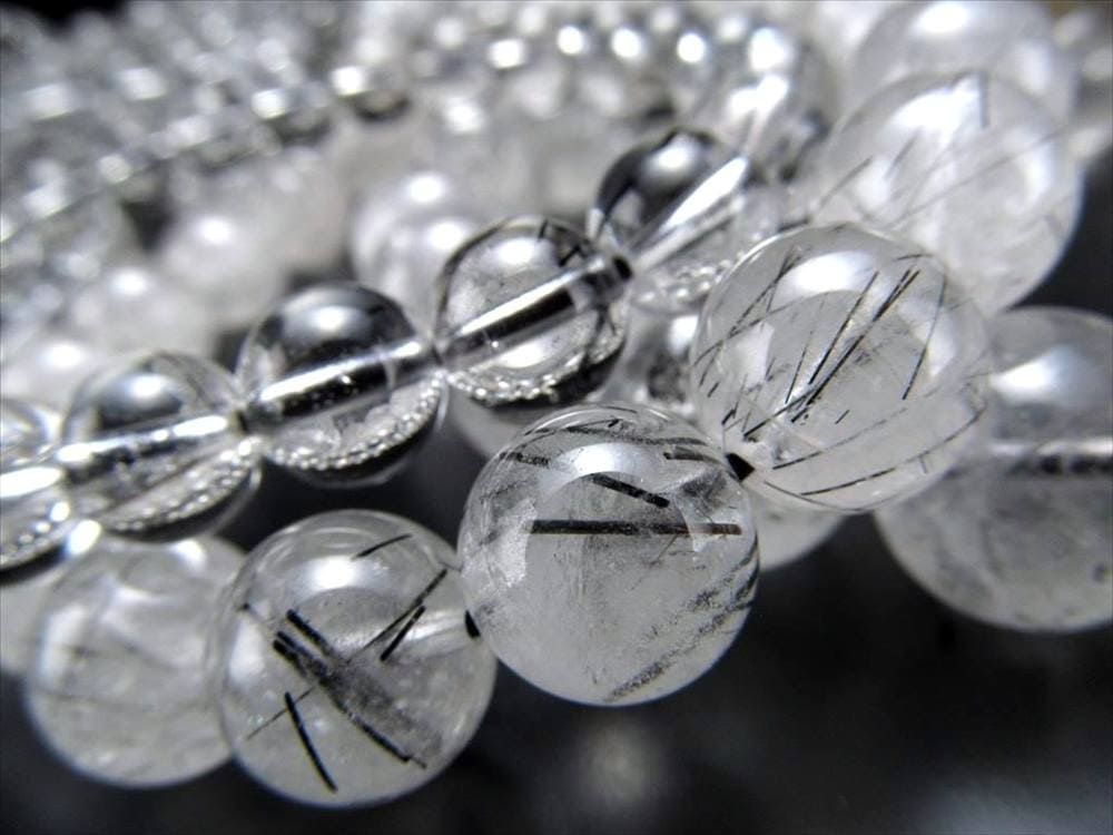 ブラックルチルクォーツ トルマリンインクォーツ ブレスレット 激安 天然石