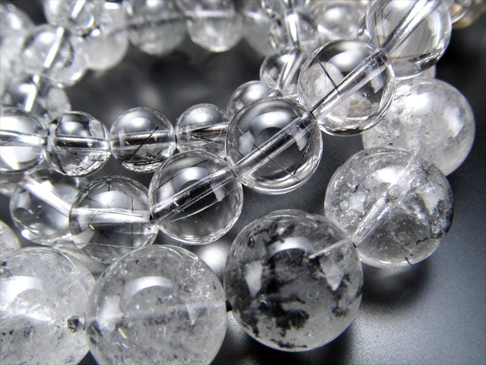 ブラックルチルクォーツ トルマリンインクォーツ ブレスレット 激安 天然石