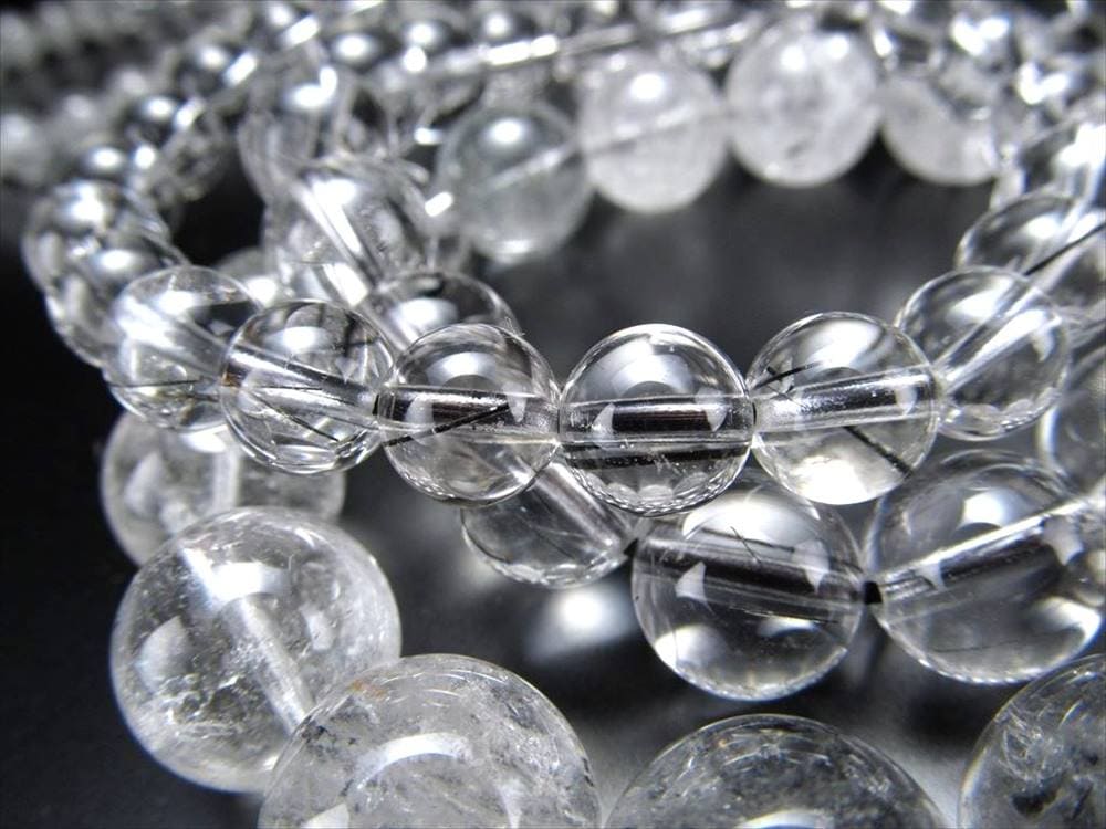 ブラックルチルクォーツ トルマリンインクォーツ ブレスレット 激安 天然石