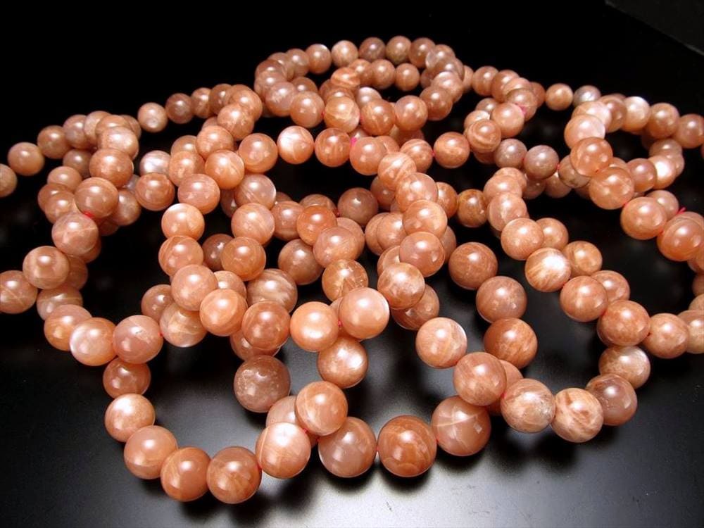 オレンジムーンストーン ムーンストーン 6月の誕生石 ブレスレット 天然石