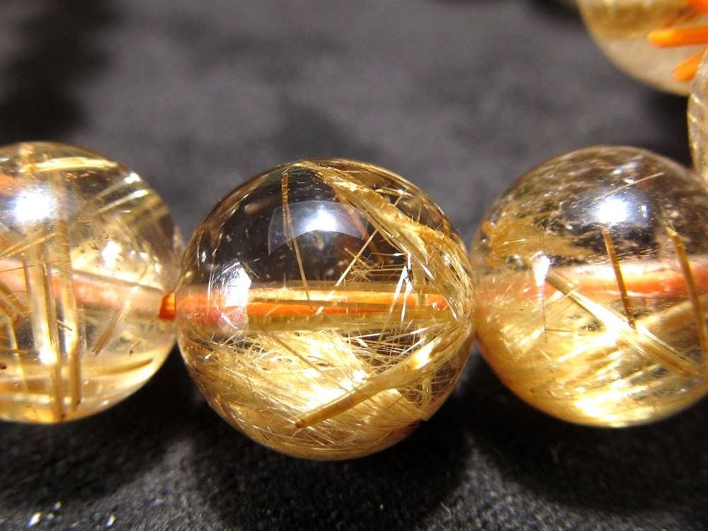 ゴールドルチルクォーツ ブレスレット ルチレイテッドクォーツ 金針水晶 パワーストーン