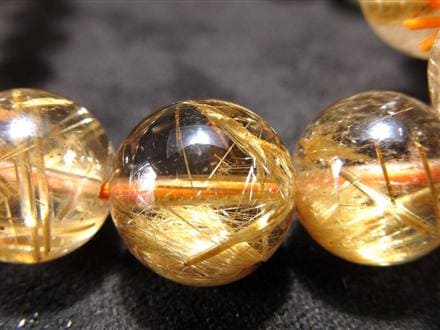 ゴールドルチルクォーツ ブレスレット ルチレイテッドクォーツ 金針水晶 パワーストーン